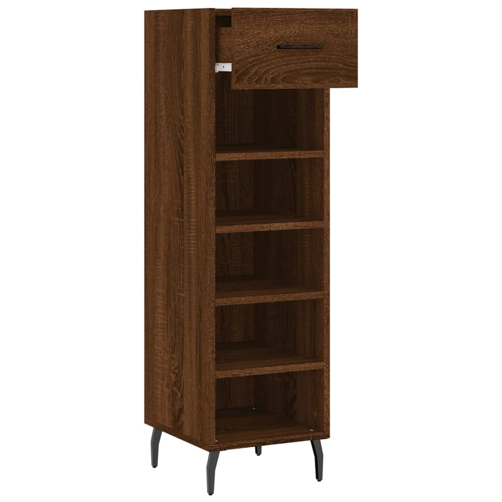 vidaXL Shoe Cabinet Brown Oak 30x35x105 cm Engineered Wood