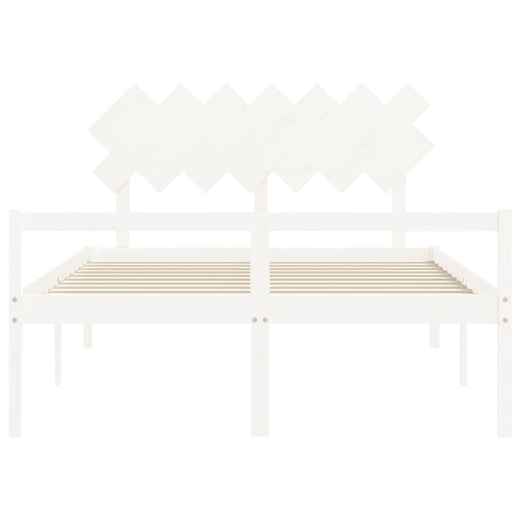 vidaXL Senior Bed without Mattress White 140x200 cm Solid Wood