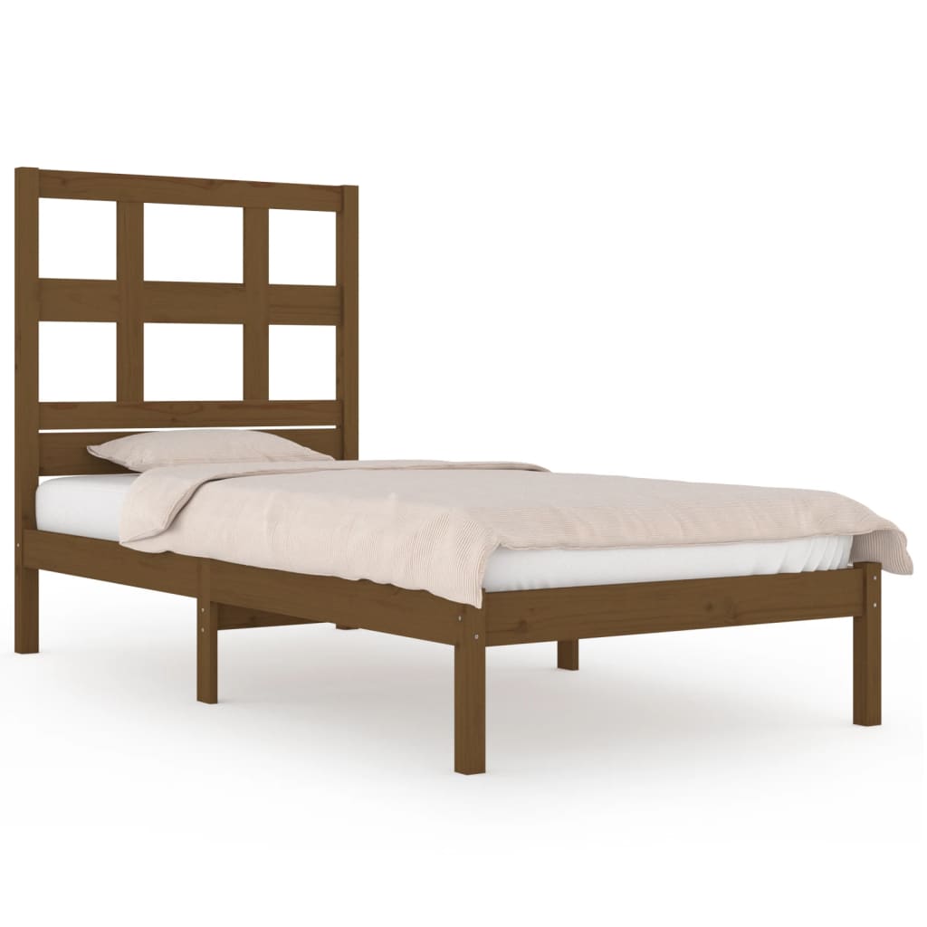 vidaXL Bed Frame without Mattress Honey Brown 100x200 cm Solid Wood Pine