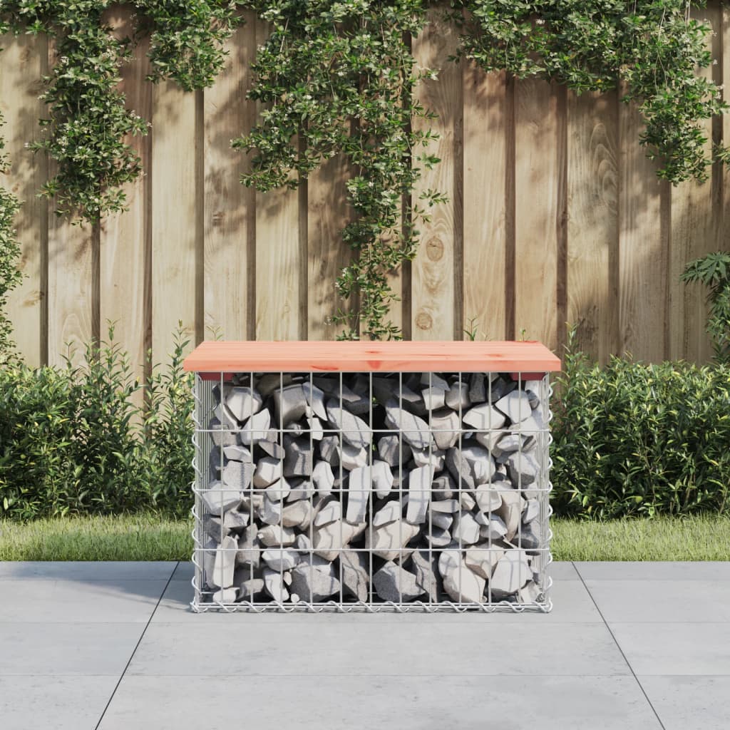 vidaXL Garden Bench Gabion Design 63x44x42 cm Solid Wood Douglas