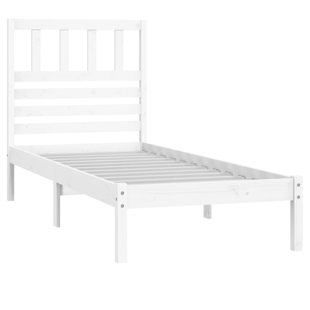 vidaXL Bed Frame without Mattress White 90x190 cm Single Solid Wood Pine