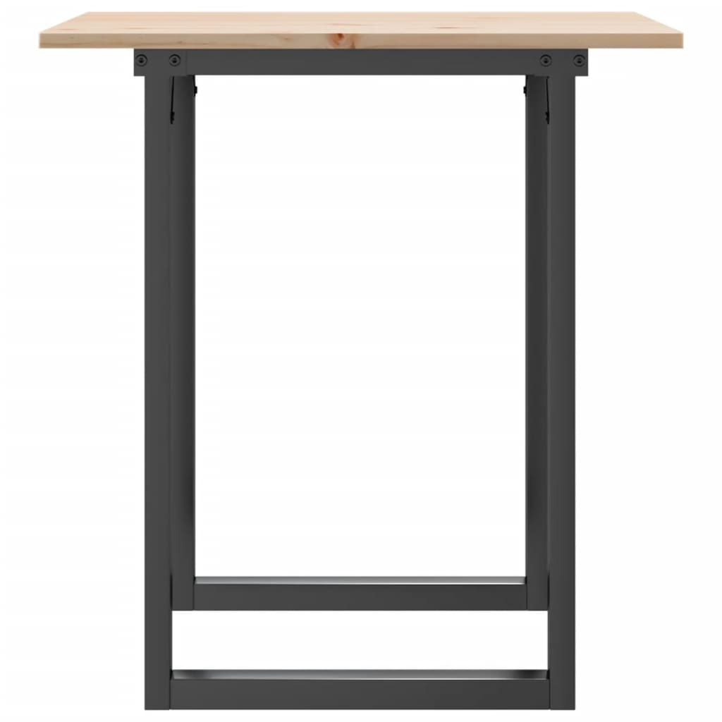 vidaXL Dining Table O-Frame 60x60x75 cm Solid Wood Pine and Cast Iron