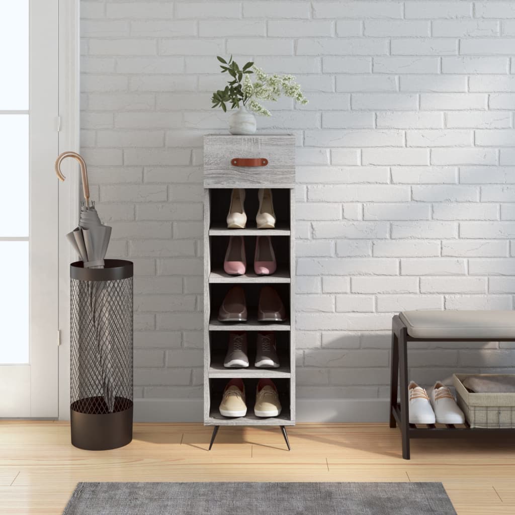 vidaXL Shoe Cabinet Grey Sonoma 30x35x105 cm Engineered Wood