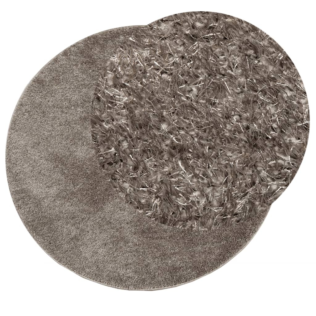 vidaXL Rug ISTAN High Pile Shiny Look Grey Ø 200 cm