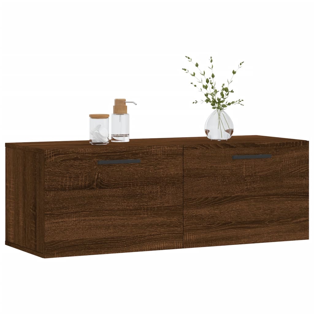 vidaXL Wall Cabinet Brown Oak 100x36.5x35 cm Engineered Wood