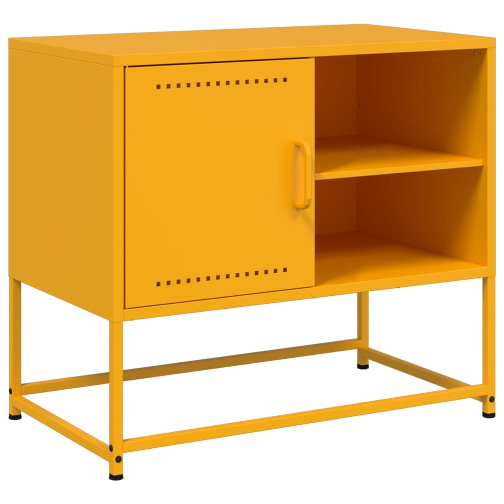 vidaXL TV Cabinet Mustard Yellow 68x39x60.5 cm Steel