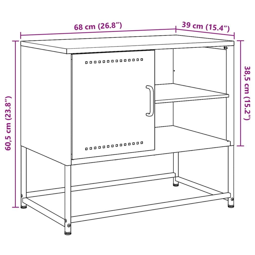 vidaXL TV Cabinet Mustard Yellow 100.5x39x60.5 cm Steel