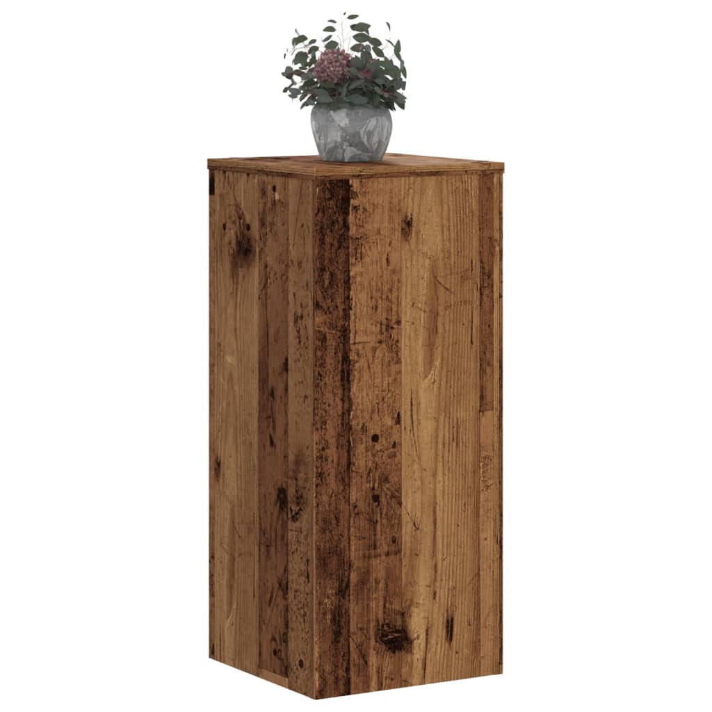 vidaXL Plant Stands 2 pcs Old Wood 30x30x70 cm Engineered wood