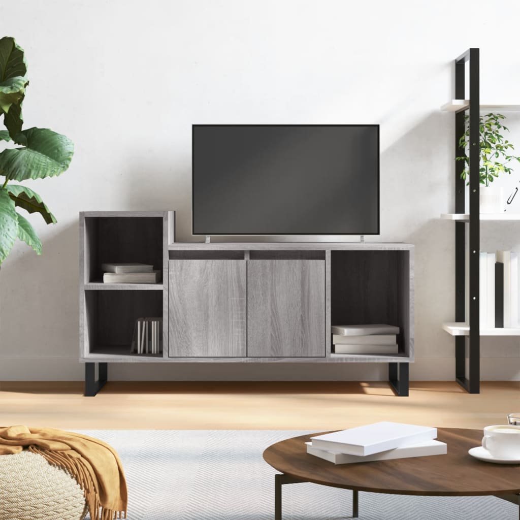 vidaXL TV Cabinet Grey Sonoma 100x35x55 cm Engineered Wood