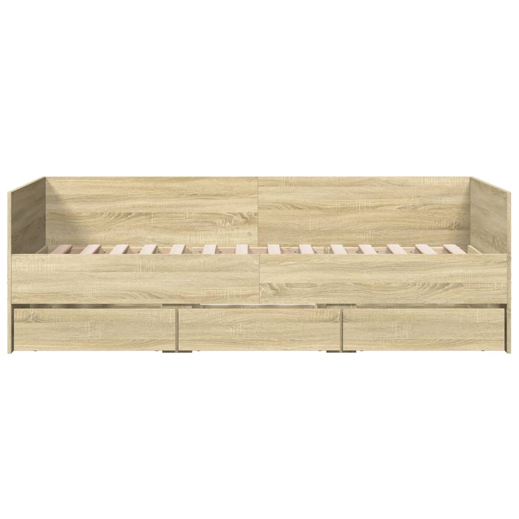 vidaXL Daybed with Drawers Sonoma Oak 90x200 cm Engineered Wood