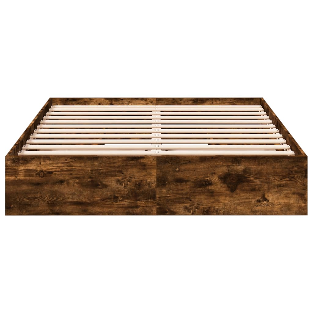 vidaXL Bed Frame with Drawers without Mattress Smoked Oak 150x200 cm King Size