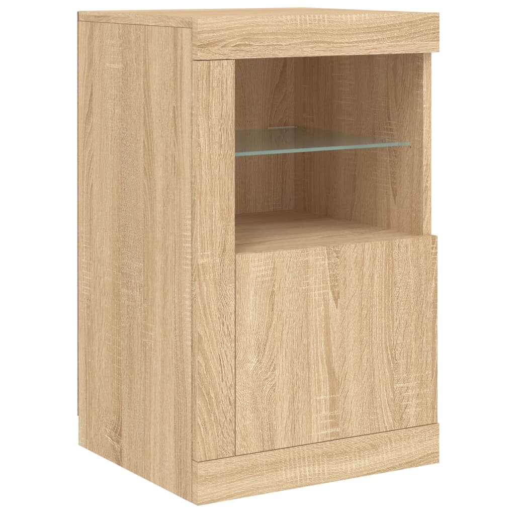 vidaXL Sideboard with LED Lights Sonoma Oak 123x37x67 cm