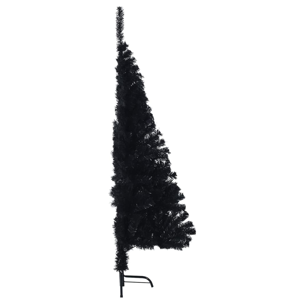 vidaXL Artificial Half Christmas Tree with Stand Black 120 cm PVC