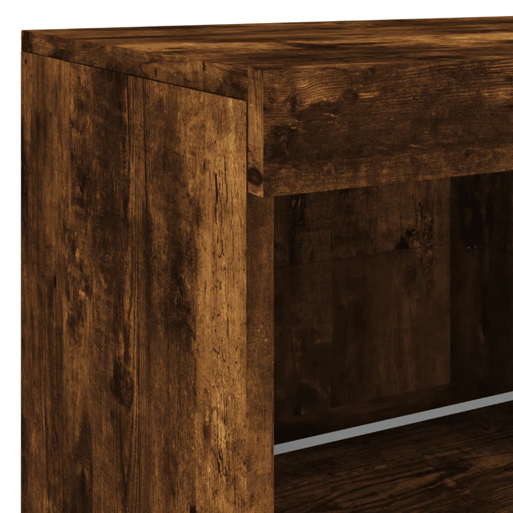 vidaXL Sideboard with LED Lights Smoked Oak 283x37x67 cm