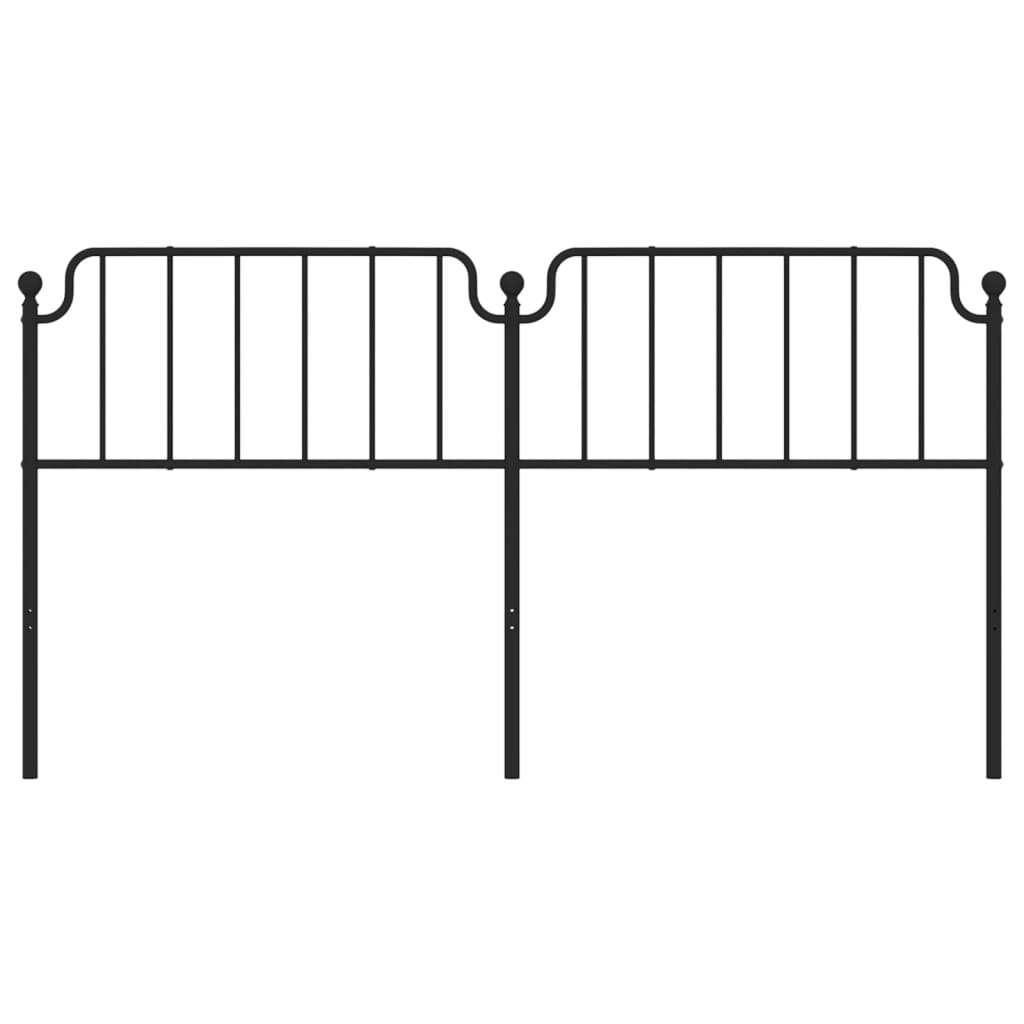 vidaXL Metal Headboard Black 180 cm