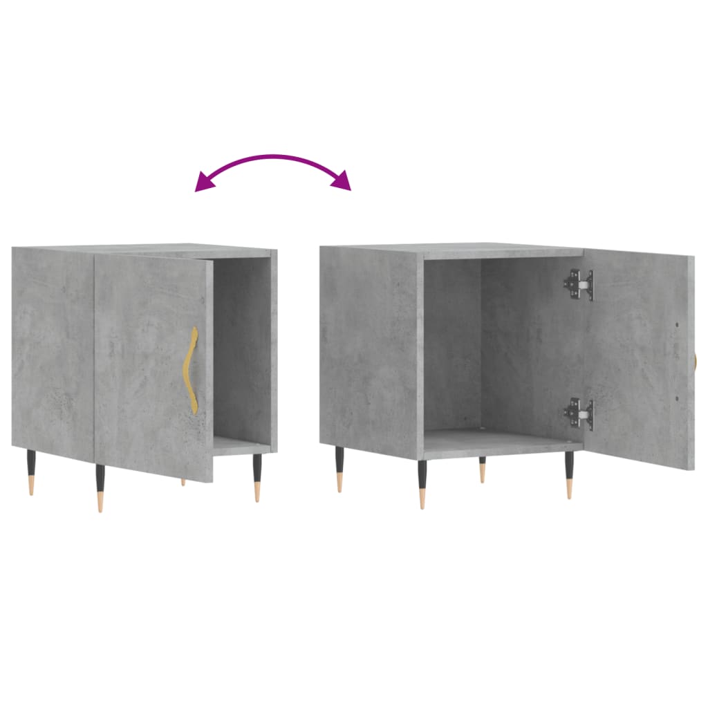 vidaXL Bedside Cabinets 2 pcs Concrete Grey 40x40x50 cm Engineered Wood