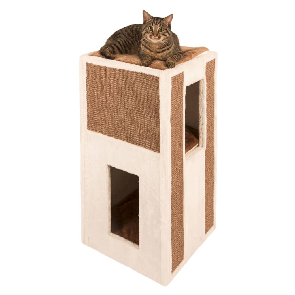 Kerbl Cat Scratching Barrel Galina 40x40x78 cm White and Brown