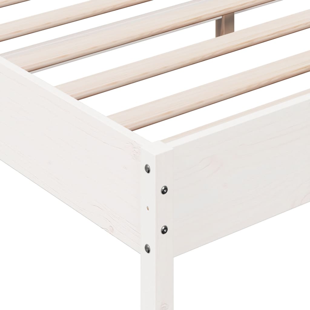 vidaXL Bed Frame without Mattress White 180x200 cm Super King Solid Wood Pine