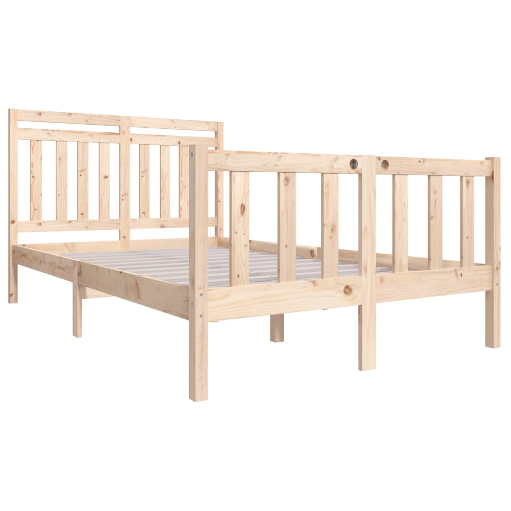 vidaXL Bed Frame without Mattress Solid Wood 140x200 cm (810082+814094)