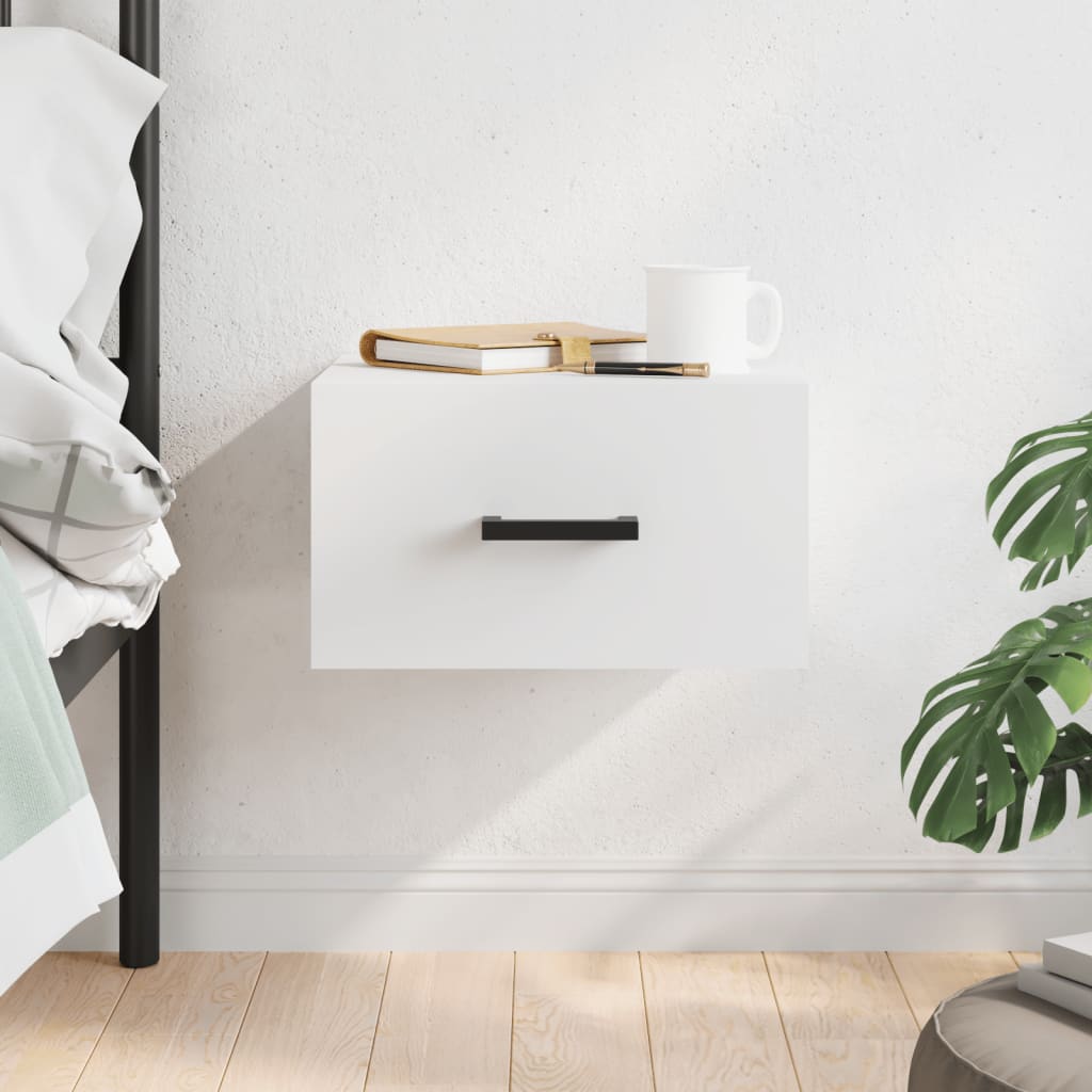 vidaXL Wall-mounted Bedside Cabinet White 35x35x20 cm