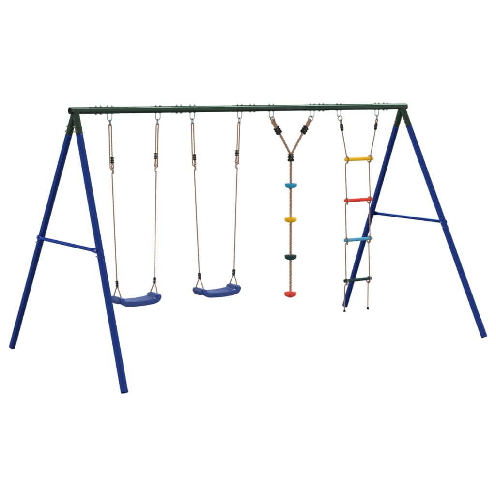 vidaXL Outdoor Swing Set with Swings. Ladder. Disc Swing