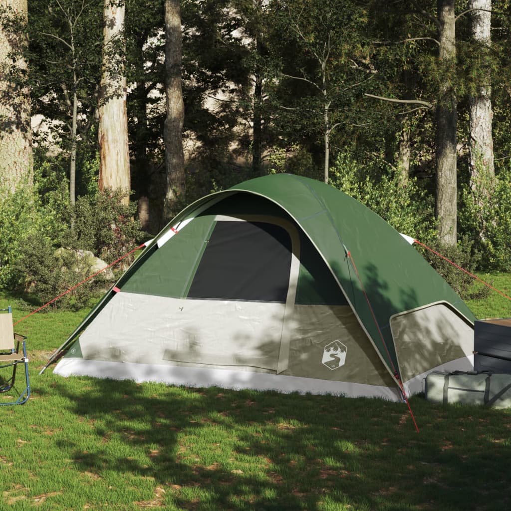 vidaXL Family Tent Dome 6-Person Green Waterproof