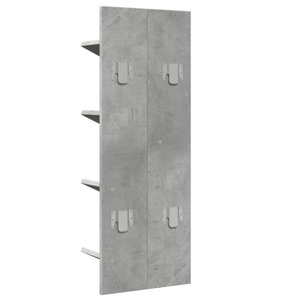 vidaXL Wall Bookshelf 4-Tier Concrete Grey 33x16x90 cm