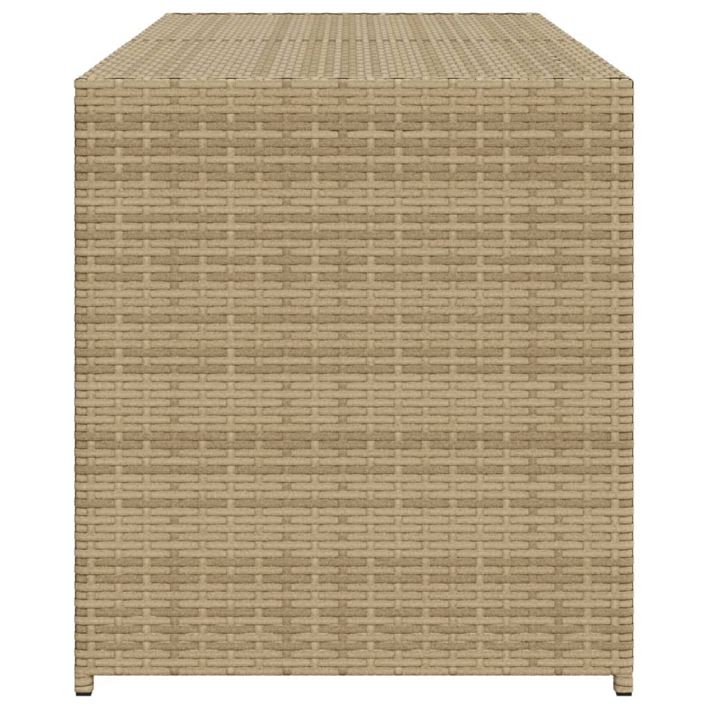 vidaXL Garden Storage Box Mix Beige 283L Poly Rattan