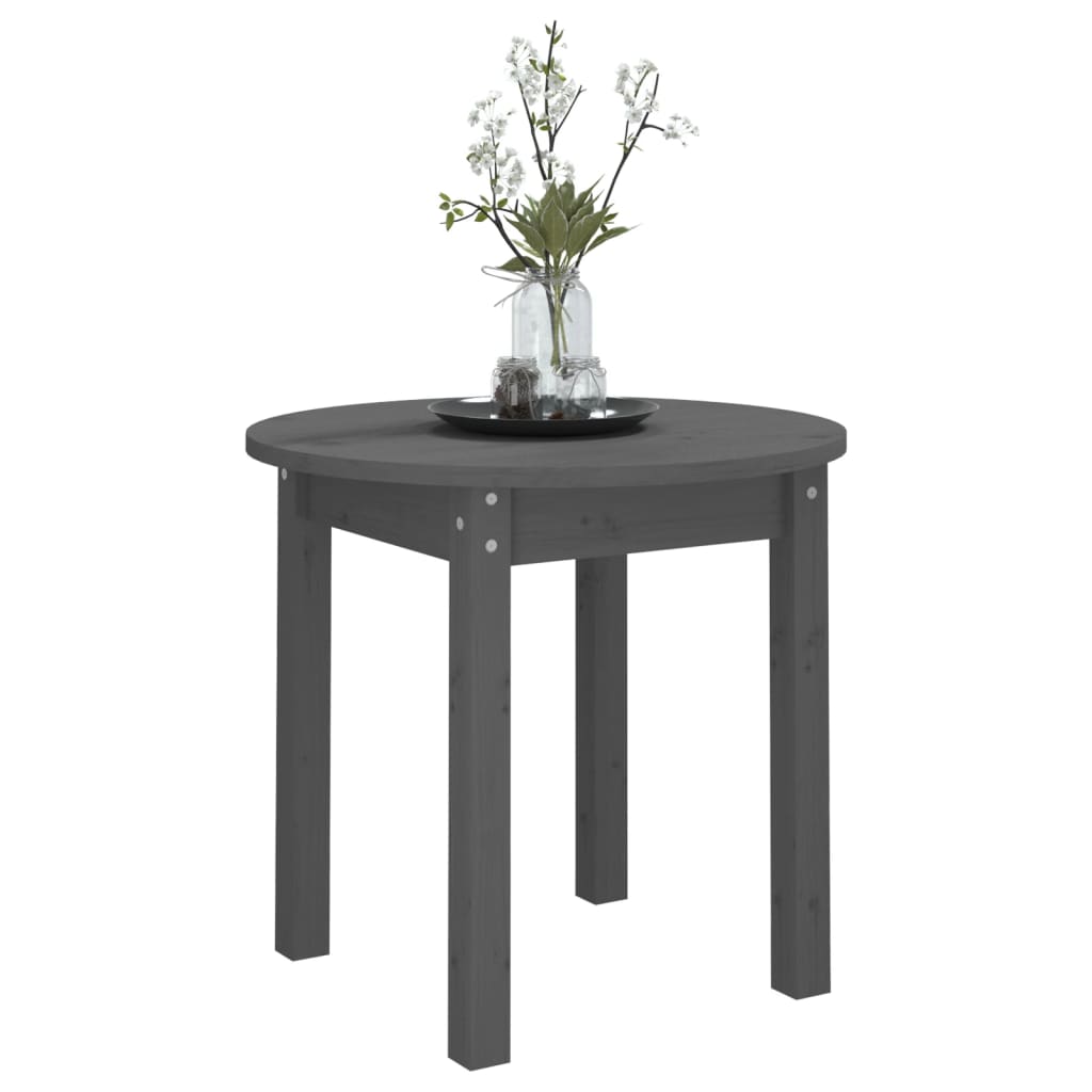 vidaXL Coffee Table Grey Ø 45x40 cm Solid Wood Pine