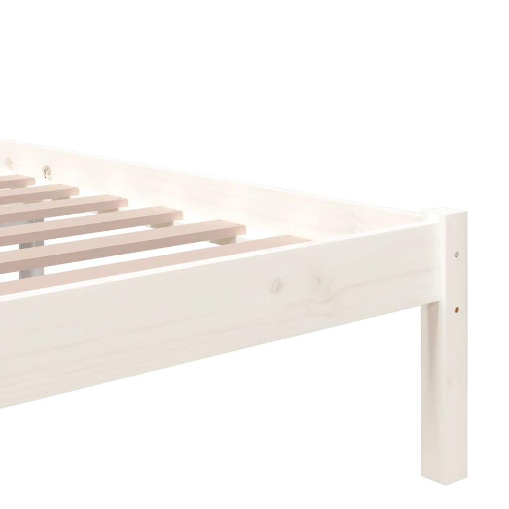 vidaXL Bed Frame without Mattress White Solid Wood 90x200 cm