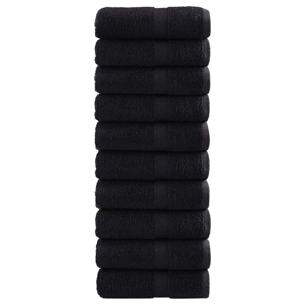 vidaXL Premium Soap Towels SOLUND 10 pcs Black 30x30 cm 600 gsm