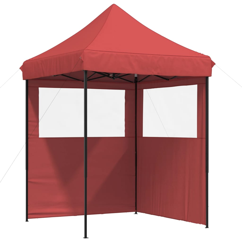 vidaXL Foldable Party Tent Pop-Up with 2 Sidewalls Burgundy