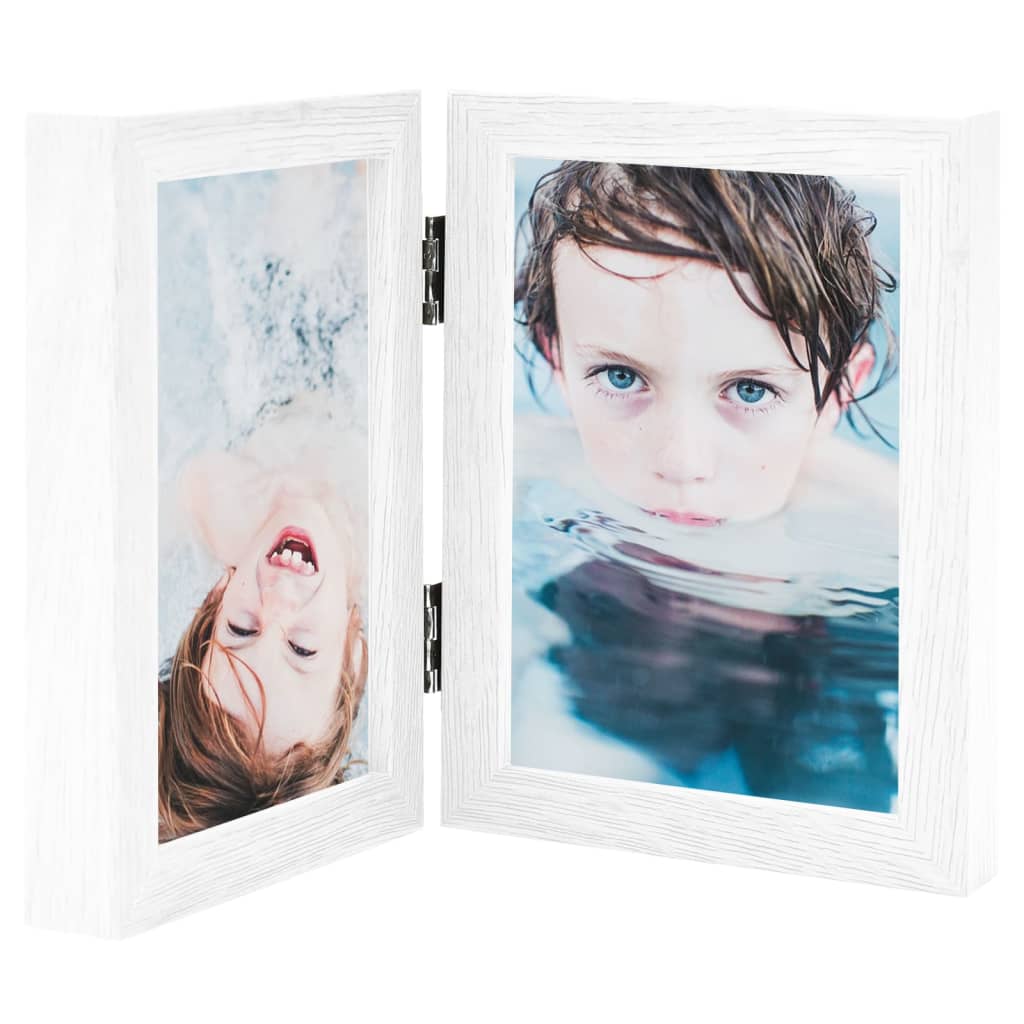 vidaXL Bifold Photo Frame Collage White 2x