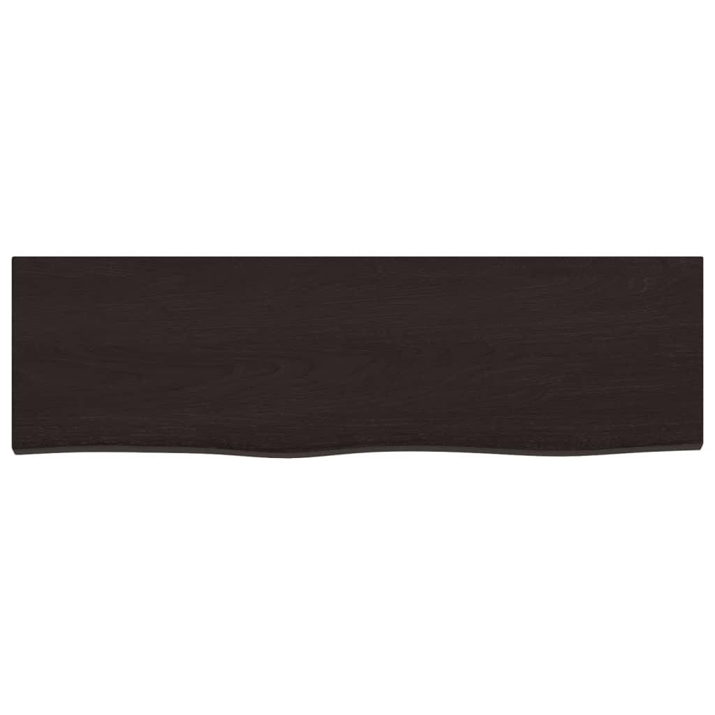 vidaXL Bathroom Countertop Dark Brown 100x30x(2-4) cm Treated Solid Wood