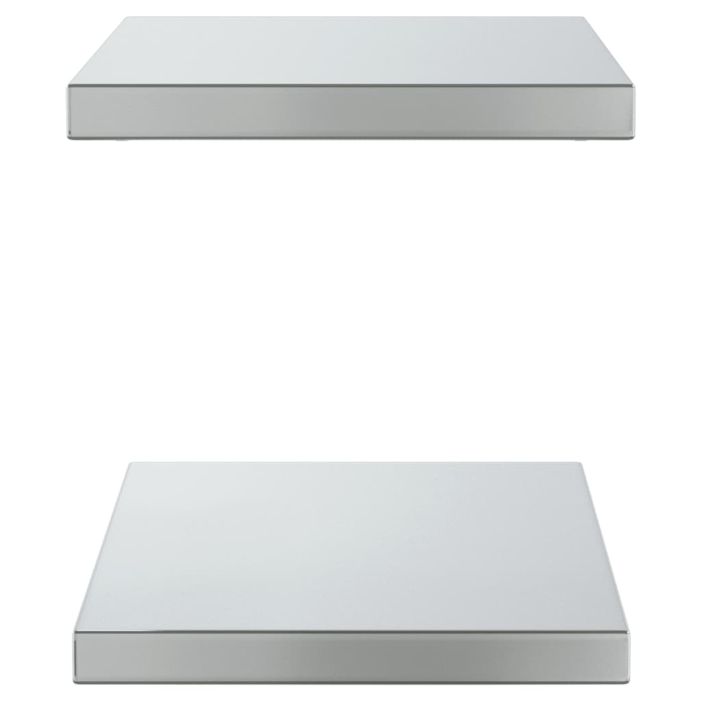 vidaXL Wall Shelves 2 pcs 50x30x3 cm Silver Stainless Steel