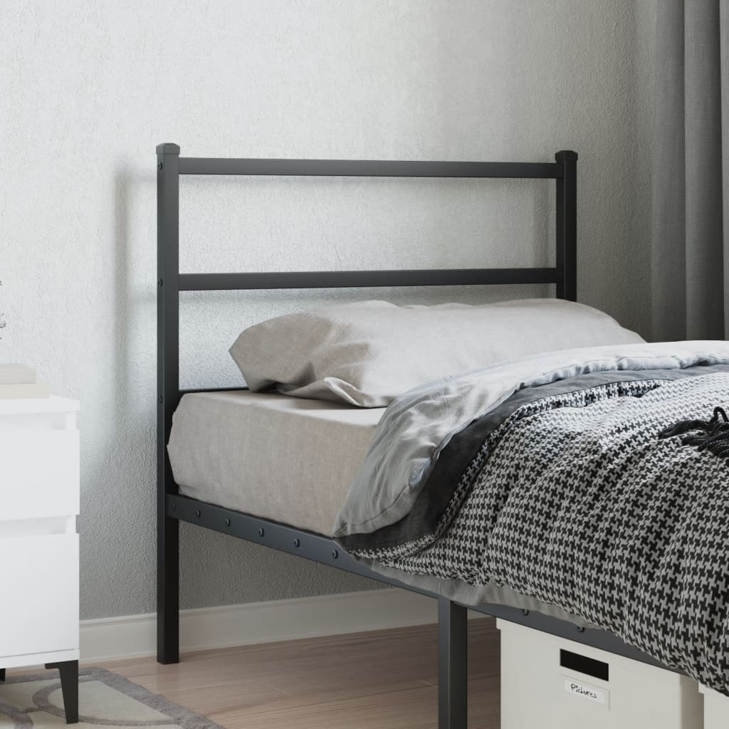 vidaXL Metal Headboard Black 90 cm