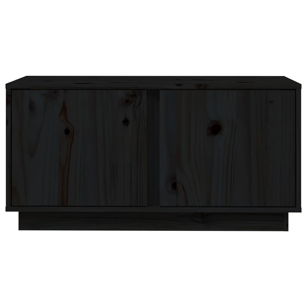 vidaXL TV Cabinet Black 80x35x40.5 cm Solid Wood Pine