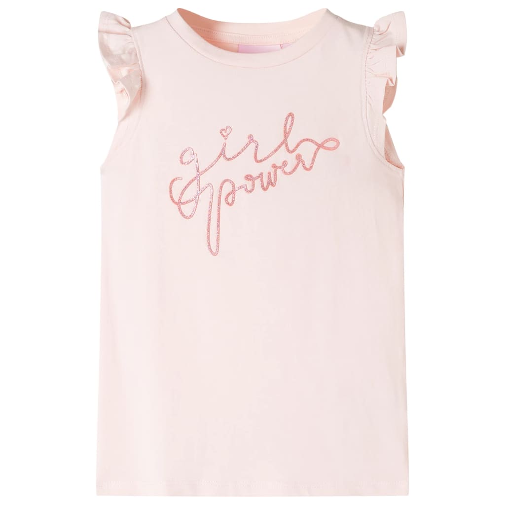 Kids' T-shirt with Ruffle Sleeves Soft Pink 116