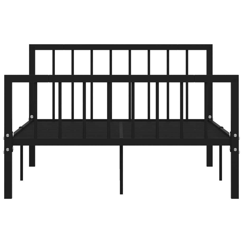 vidaXL Bed Frame without Mattress Black Metal 120x200 cm