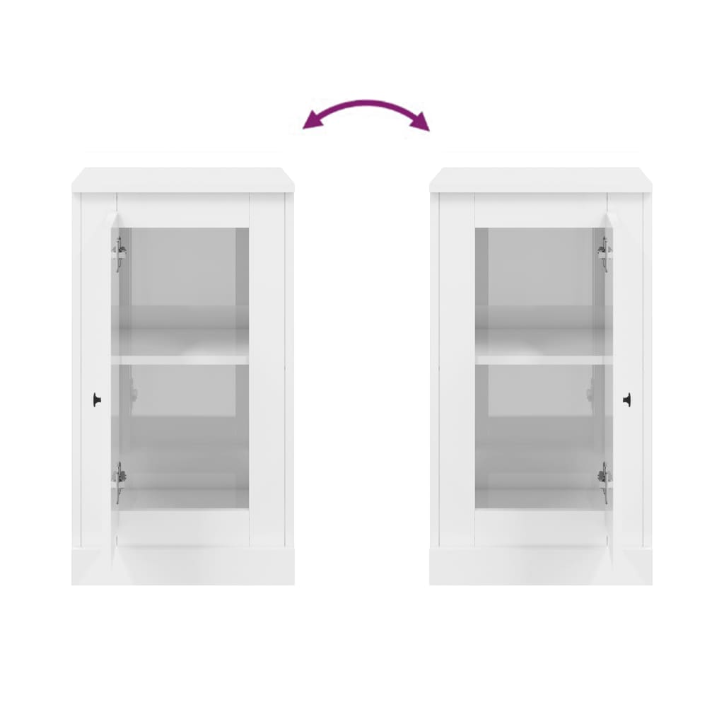 vidaXL Sideboards 2 pcs High Gloss White 37.5x35.5x67.5 cm Engineered Wood