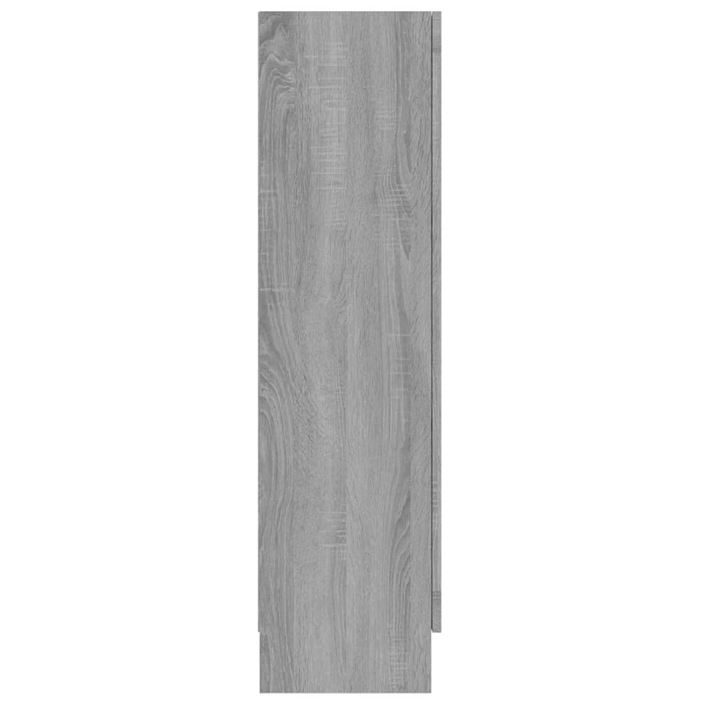 vidaXL Vitrine Cabinet Grey Sonoma 82.5x30.5x115 cm Engineered Wood