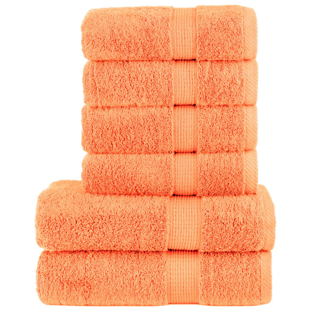 vidaXL 6 Piece Premium Towel Set SOLUND Orange 600 gsm