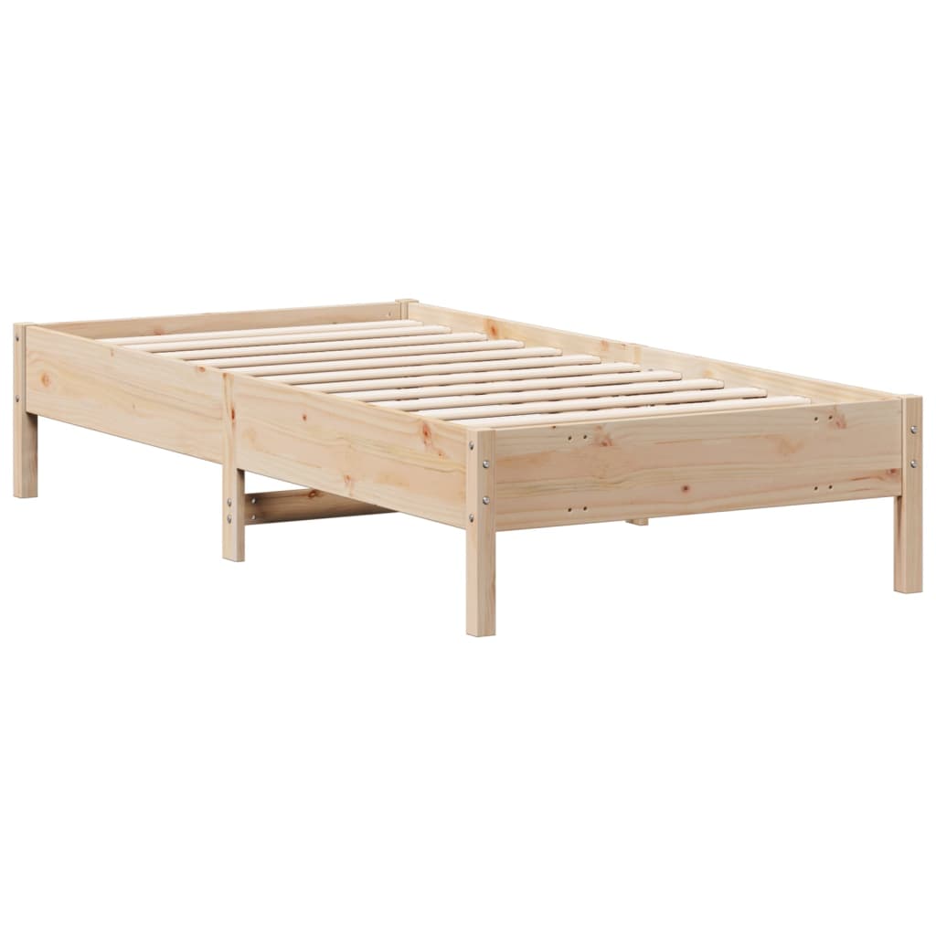 vidaXL Bed Frame without Mattress 75x190 cm Small Single Solid Wood Pine