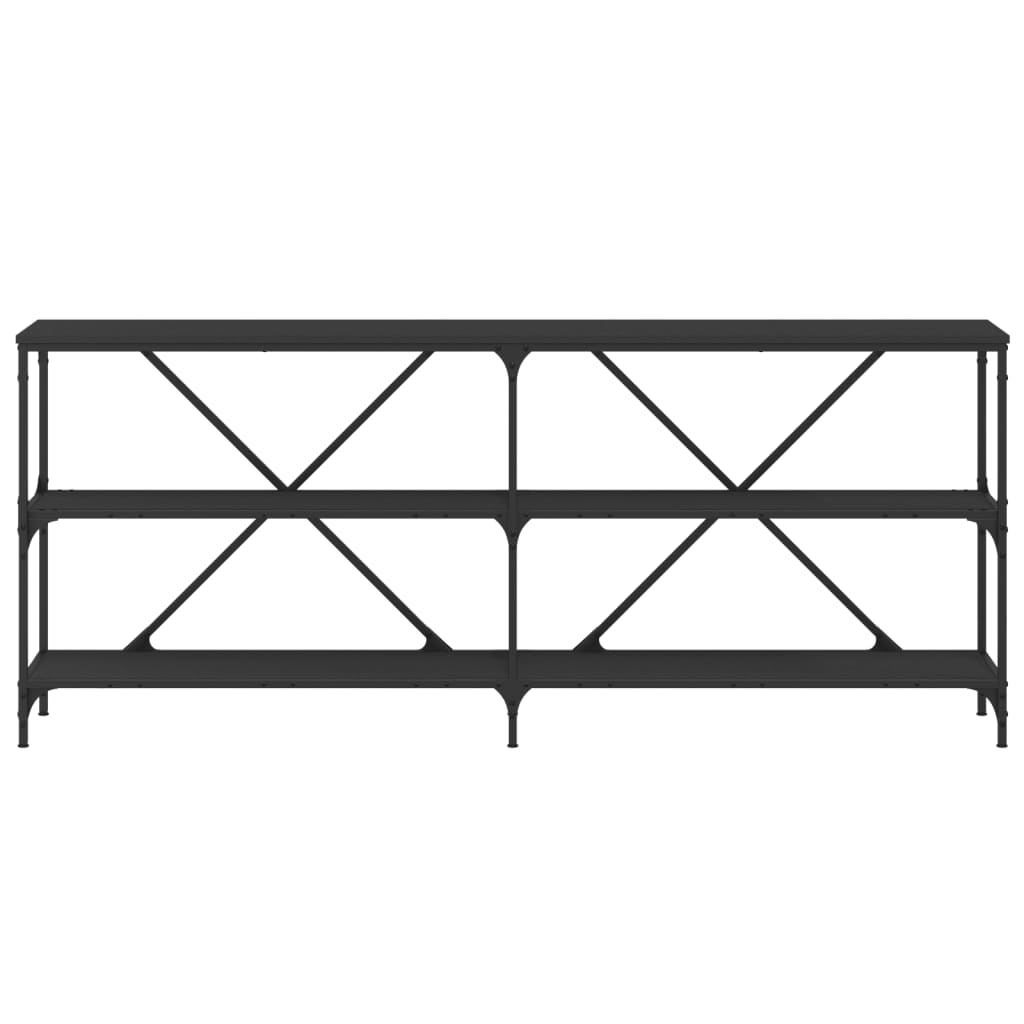 vidaXL Console Table Black 180x30x75 cm Engineered Wood and Iron