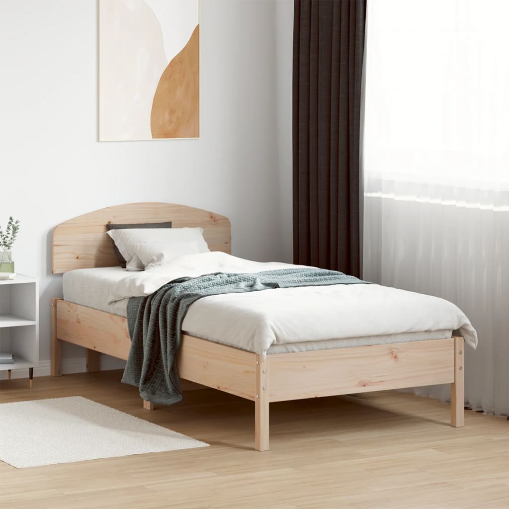 vidaXL Bed Frame without Mattress 75x190 cm Small Single Solid Wood Pine