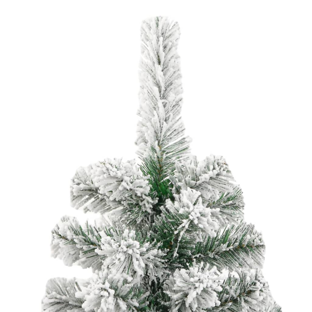 vidaXL Artificial Hinged Christmas Tree with Flocked Snow 180 cm