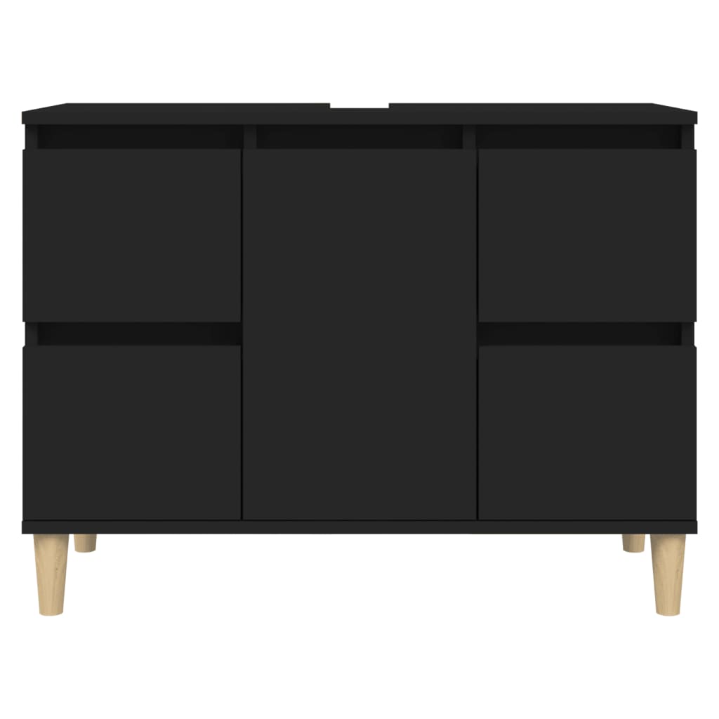 vidaXL Sink Cabinet Black 80x33x60 cm Engineered Wood