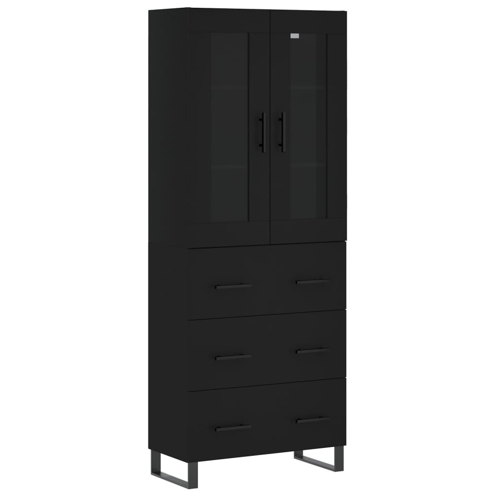 vidaXL Highboard Black 69.5x34x180 cm Engineered Wood