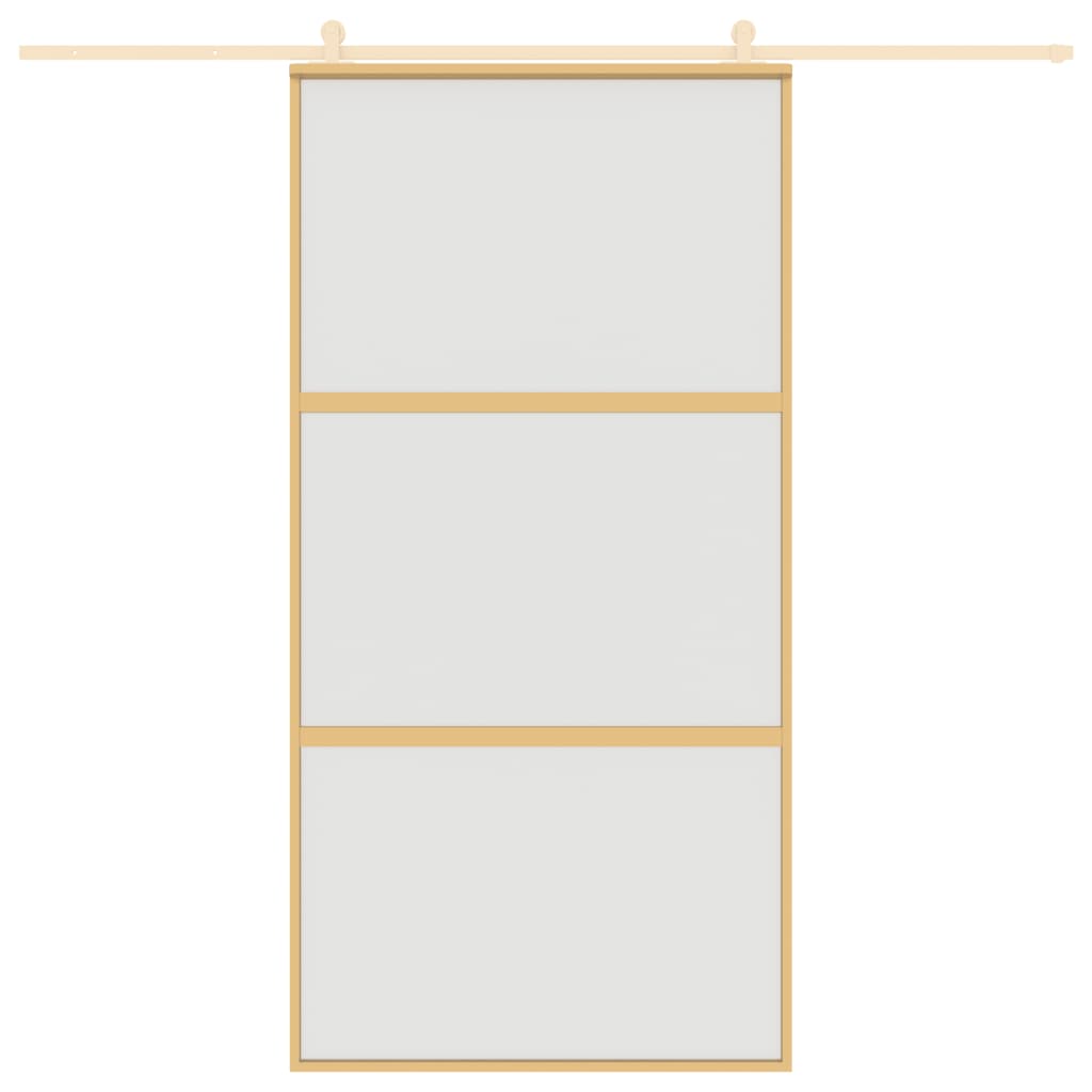 vidaXL Sliding Door Gold 102.5x205 cm Frosted ESG Glass and Aluminium