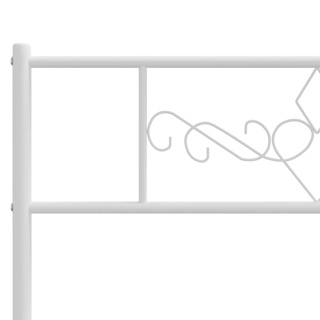 vidaXL Metal Bed Frame without Mattress with Headboard White 90x190 cm Single